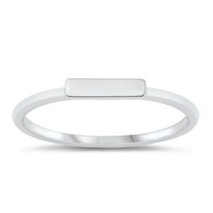 Sterling Silver Bar Ring 2.5 mm 925 Fashion Band